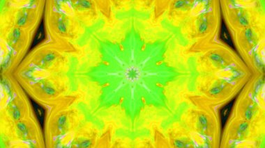 Soyut boya fırça mürekkep patlayabilir formanın düzgün kavramı simetrik desen süs dekoratif Kaleidoscope hareketi geometrik daire ve yıldız şekiller