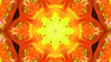 Soyut boya fırça mürekkep patlayabilir formanın düzgün kavramı simetrik desen süs dekoratif Kaleidoscope hareketi geometrik daire ve yıldız şekiller