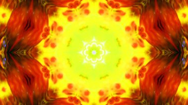 Soyut boya fırça mürekkep patlayabilir formanın düzgün kavramı simetrik desen süs dekoratif Kaleidoscope hareketi geometrik daire ve yıldız şekiller