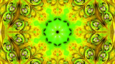 Soyut boya fırça mürekkep patlayabilir formanın düzgün kavramı simetrik desen süs dekoratif Kaleidoscope hareketi geometrik daire ve yıldız şekiller