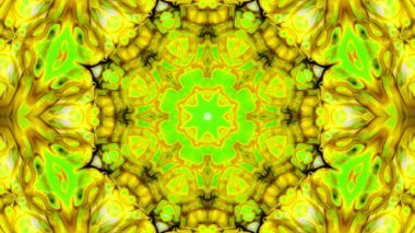 Soyut boya fırça mürekkep patlayabilir formanın düzgün kavramı simetrik desen süs dekoratif Kaleidoscope hareketi geometrik daire ve yıldız şekiller