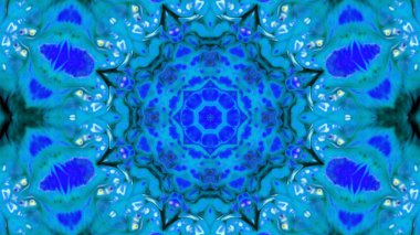 Soyut boya fırça mürekkep patlayabilir formanın düzgün kavramı simetrik desen süs dekoratif Kaleidoscope hareketi geometrik daire ve yıldız şekiller