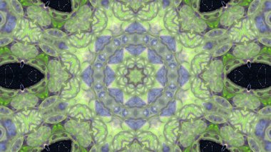 Soyut boya fırça mürekkep patlayabilir formanın düzgün kavramı simetrik desen süs dekoratif Kaleidoscope hareketi geometrik daire ve yıldız şekiller