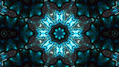 Soyut boya fırça mürekkep patlayabilir formanın düzgün kavramı simetrik desen süs dekoratif Kaleidoscope hareketi geometrik daire ve yıldız şekiller