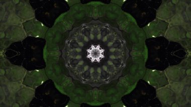 Soyut boya fırça mürekkep patlayabilir formanın düzgün kavramı simetrik desen süs dekoratif Kaleidoscope hareketi geometrik daire ve yıldız şekiller