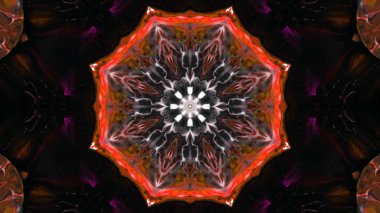 Soyut boya fırça mürekkep patlayabilir formanın düzgün kavramı simetrik desen süs dekoratif Kaleidoscope hareketi geometrik daire ve yıldız şekiller