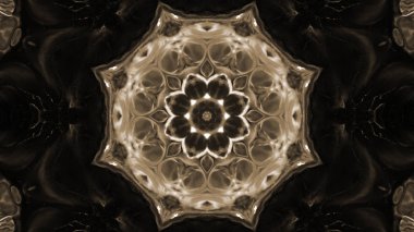 Soyut boya fırça mürekkep patlayabilir formanın düzgün kavramı simetrik desen süs dekoratif Kaleidoscope hareketi geometrik daire ve yıldız şekiller