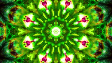 Soyut boya fırça mürekkep patlayabilir formanın düzgün kavramı simetrik desen süs dekoratif Kaleidoscope hareketi geometrik daire ve yıldız şekiller