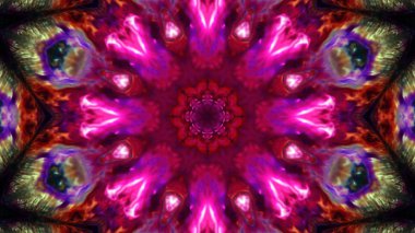 Soyut boya fırça mürekkep patlayabilir formanın düzgün kavramı simetrik desen süs dekoratif Kaleidoscope hareketi geometrik daire ve yıldız şekiller