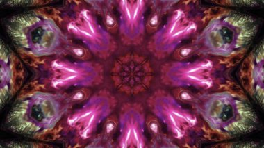 Soyut boya fırça mürekkep patlayabilir formanın düzgün kavramı simetrik desen süs dekoratif Kaleidoscope hareketi geometrik daire ve yıldız şekiller