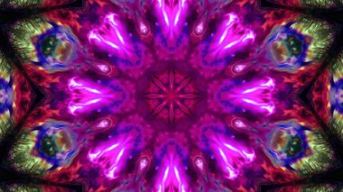 Soyut boya fırça mürekkep patlayabilir formanın düzgün kavramı simetrik desen süs dekoratif Kaleidoscope hareketi geometrik daire ve yıldız şekiller