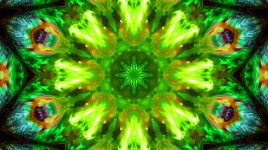 Soyut boya fırça mürekkep patlayabilir formanın düzgün kavramı simetrik desen süs dekoratif Kaleidoscope hareketi geometrik daire ve yıldız şekiller