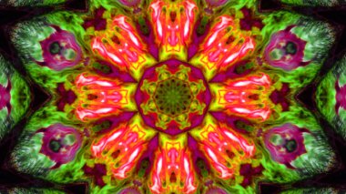 Soyut boya fırça mürekkep patlayabilir formanın düzgün kavramı simetrik desen süs dekoratif Kaleidoscope hareketi geometrik daire ve yıldız şekiller