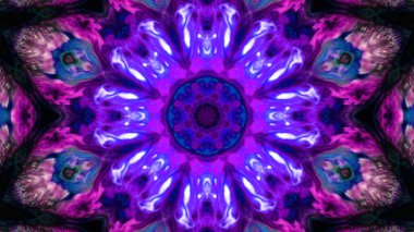 Soyut boya fırça mürekkep patlayabilir formanın düzgün kavramı simetrik desen süs dekoratif Kaleidoscope hareketi geometrik daire ve yıldız şekiller