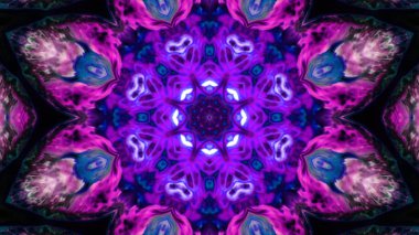 Soyut boya fırça mürekkep patlayabilir formanın düzgün kavramı simetrik desen süs dekoratif Kaleidoscope hareketi geometrik daire ve yıldız şekiller