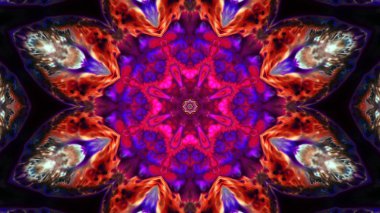 Soyut boya fırça mürekkep patlayabilir formanın düzgün kavramı simetrik desen süs dekoratif Kaleidoscope hareketi geometrik daire ve yıldız şekiller