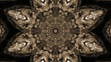 Soyut boya fırça mürekkep patlayabilir formanın düzgün kavramı simetrik desen süs dekoratif Kaleidoscope hareketi geometrik daire ve yıldız şekiller