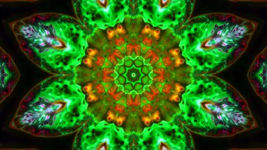 Soyut boya fırça mürekkep patlayabilir formanın düzgün kavramı simetrik desen süs dekoratif Kaleidoscope hareketi geometrik daire ve yıldız şekiller