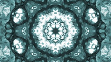 Soyut boya fırça mürekkep patlayabilir formanın düzgün kavramı simetrik desen süs dekoratif Kaleidoscope hareketi geometrik daire ve yıldız şekiller