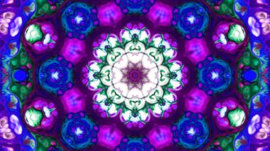 Soyut boya fırça mürekkep patlayabilir formanın düzgün kavramı simetrik desen süs dekoratif Kaleidoscope hareketi geometrik daire ve yıldız şekiller