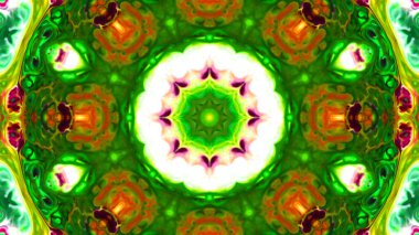 Soyut boya fırça mürekkep patlayabilir formanın düzgün kavramı simetrik desen süs dekoratif Kaleidoscope hareketi geometrik daire ve yıldız şekiller