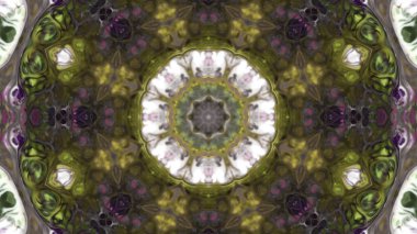 Soyut boya fırça mürekkep patlayabilir formanın düzgün kavramı simetrik desen süs dekoratif Kaleidoscope hareketi geometrik daire ve yıldız şekiller