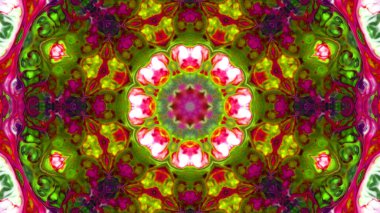 Soyut boya fırça mürekkep patlayabilir formanın düzgün kavramı simetrik desen süs dekoratif Kaleidoscope hareketi geometrik daire ve yıldız şekiller