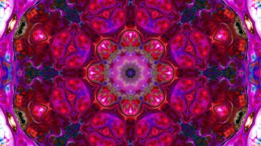 Soyut boya fırça mürekkep patlayabilir formanın düzgün kavramı simetrik desen süs dekoratif Kaleidoscope hareketi geometrik daire ve yıldız şekiller