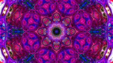 Soyut boya fırça mürekkep patlayabilir formanın düzgün kavramı simetrik desen süs dekoratif Kaleidoscope hareketi geometrik daire ve yıldız şekiller