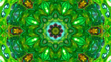 Soyut boya fırça mürekkep patlayabilir formanın düzgün kavramı simetrik desen süs dekoratif Kaleidoscope hareketi geometrik daire ve yıldız şekiller