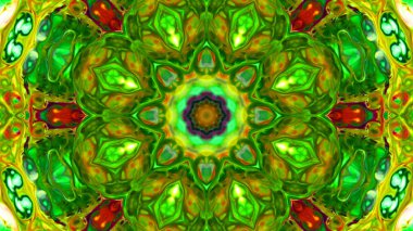 Soyut boya fırça mürekkep patlayabilir formanın düzgün kavramı simetrik desen süs dekoratif Kaleidoscope hareketi geometrik daire ve yıldız şekiller