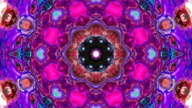 Soyut boya fırça mürekkep patlayabilir formanın düzgün kavramı simetrik desen süs dekoratif Kaleidoscope hareketi geometrik daire ve yıldız şekiller