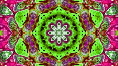 Soyut boya fırça mürekkep patlayabilir formanın düzgün kavramı simetrik desen süs dekoratif Kaleidoscope hareketi geometrik daire ve yıldız şekiller