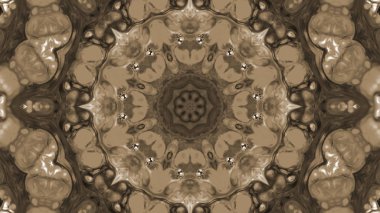 Soyut boya fırça mürekkep patlayabilir formanın düzgün kavramı simetrik desen süs dekoratif Kaleidoscope hareketi geometrik daire ve yıldız şekiller