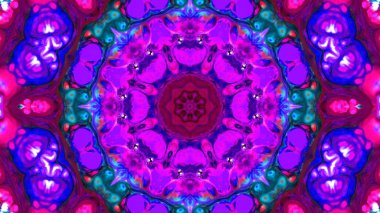 Soyut boya fırça mürekkep patlayabilir formanın düzgün kavramı simetrik desen süs dekoratif Kaleidoscope hareketi geometrik daire ve yıldız şekiller