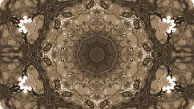 Soyut boya fırça mürekkep patlayabilir formanın düzgün kavramı simetrik desen süs dekoratif Kaleidoscope hareketi geometrik daire ve yıldız şekiller