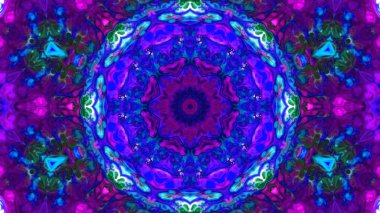 Soyut boya fırça mürekkep patlayabilir formanın düzgün kavramı simetrik desen süs dekoratif Kaleidoscope hareketi geometrik daire ve yıldız şekiller