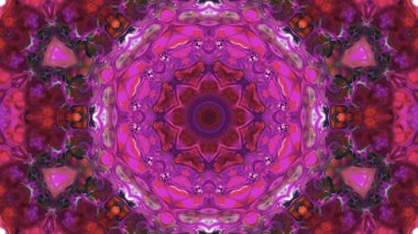 Soyut boya fırça mürekkep patlayabilir formanın düzgün kavramı simetrik desen süs dekoratif Kaleidoscope hareketi geometrik daire ve yıldız şekiller