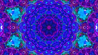 Soyut boya fırça mürekkep patlayabilir formanın düzgün kavramı simetrik desen süs dekoratif Kaleidoscope hareketi geometrik daire ve yıldız şekiller