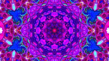 Soyut boya fırça mürekkep patlayabilir formanın düzgün kavramı simetrik desen süs dekoratif Kaleidoscope hareketi geometrik daire ve yıldız şekiller