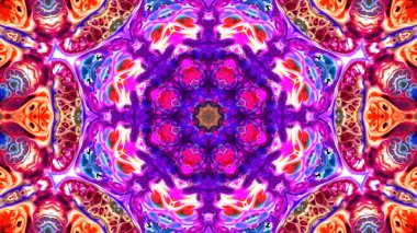 Soyut boya fırça mürekkep patlayabilir formanın düzgün kavramı simetrik desen süs dekoratif Kaleidoscope hareketi geometrik daire ve yıldız şekiller