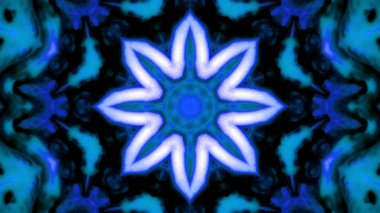 Soyut boya fırça mürekkep patlayabilir formanın düzgün kavramı simetrik desen süs dekoratif Kaleidoscope hareketi geometrik daire ve yıldız şekiller