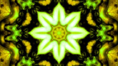 Soyut boya fırça mürekkep patlayabilir formanın düzgün kavramı simetrik desen süs dekoratif Kaleidoscope hareketi geometrik daire ve yıldız şekiller