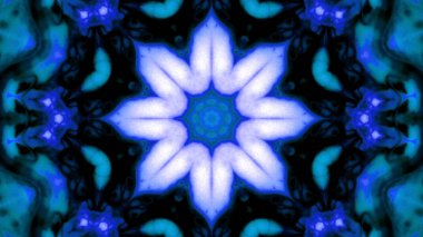 Soyut boya fırça mürekkep patlayabilir formanın düzgün kavramı simetrik desen süs dekoratif Kaleidoscope hareketi geometrik daire ve yıldız şekiller