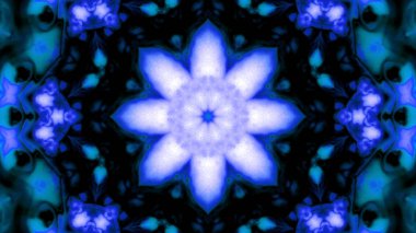 Soyut boya fırça mürekkep patlayabilir formanın düzgün kavramı simetrik desen süs dekoratif Kaleidoscope hareketi geometrik daire ve yıldız şekiller