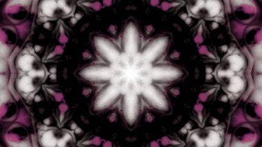 Soyut boya fırça mürekkep patlayabilir formanın düzgün kavramı simetrik desen süs dekoratif Kaleidoscope hareketi geometrik daire ve yıldız şekiller