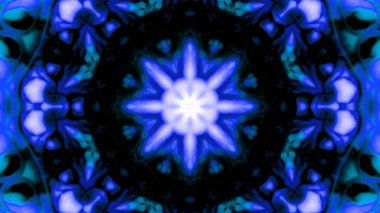 Soyut boya fırça mürekkep patlayabilir formanın düzgün kavramı simetrik desen süs dekoratif Kaleidoscope hareketi geometrik daire ve yıldız şekiller