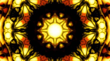 Soyut boya fırça mürekkep patlayabilir formanın düzgün kavramı simetrik desen süs dekoratif Kaleidoscope hareketi geometrik daire ve yıldız şekiller