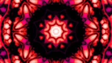 Soyut boya fırça mürekkep patlayabilir formanın düzgün kavramı simetrik desen süs dekoratif Kaleidoscope hareketi geometrik daire ve yıldız şekiller