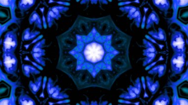 Soyut boya fırça mürekkep patlayabilir formanın düzgün kavramı simetrik desen süs dekoratif Kaleidoscope hareketi geometrik daire ve yıldız şekiller